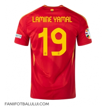 Spania Lamine Yamal #19 Tricou Fotbal Replică European 2024 Barbati Acasa